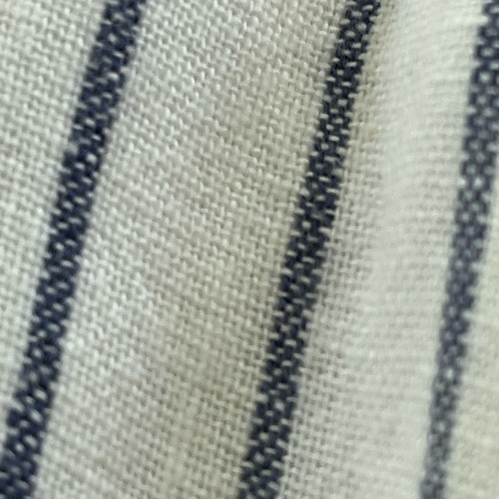 Abercrombie& Fitch Linen Blend Tailored Straight Pant LONG White Stripes 16/33L - Picture 6 of 12